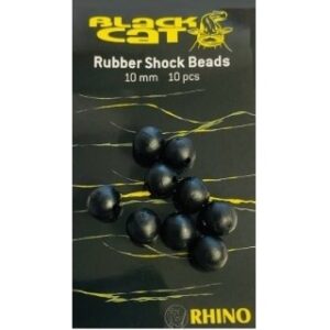 Rubber Shock Beads Black Cat 10mm 10pcs